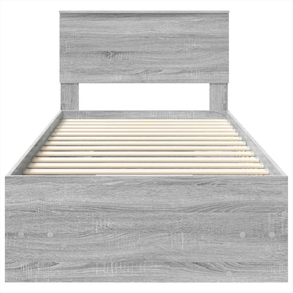 vidaXL Bettrahmen mit Kopfteil Graues Sonoma 80 x 200 cm Holzwerkstoff