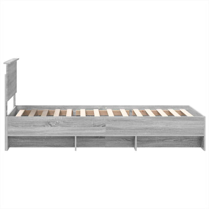vidaXL Bettrahmen mit Kopfteil Graues Sonoma 80 x 200 cm Holzwerkstoff