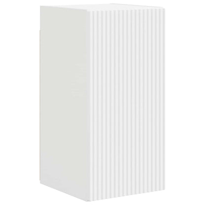 vidaXL Meuble TV mural 4 pièces Blanc Bois d'ingénierie