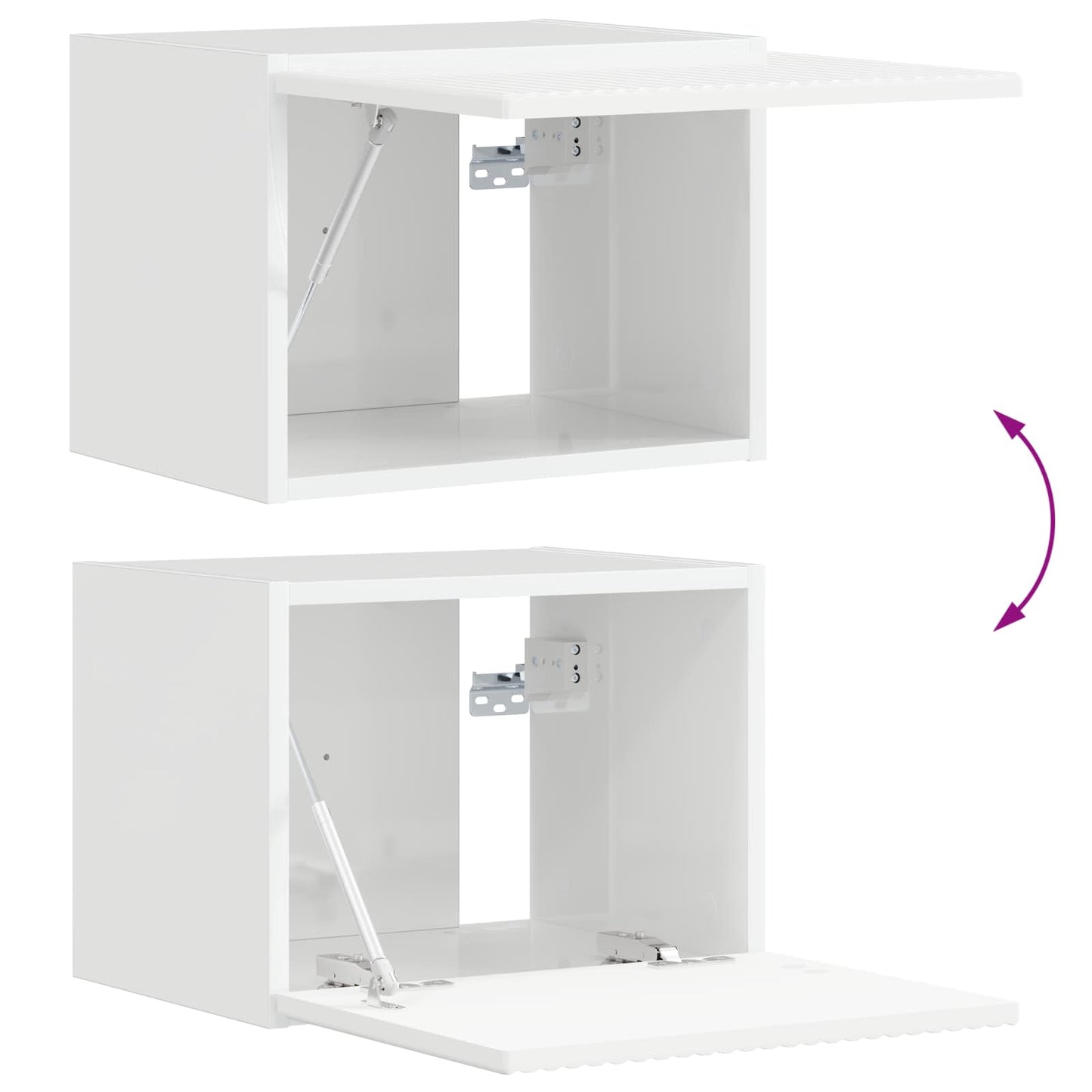 vidaXL Meuble TV mural 4 pièces Blanc Bois d'ingénierie