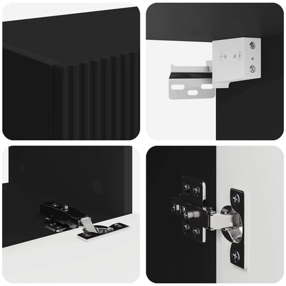 vidaXL Ensemble d'étagères murales pour TV 4 pcs Noir Bois d'ingénierie