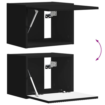 vidaXL Ensemble d'étagères murales pour TV 4 pcs Noir Bois d'ingénierie