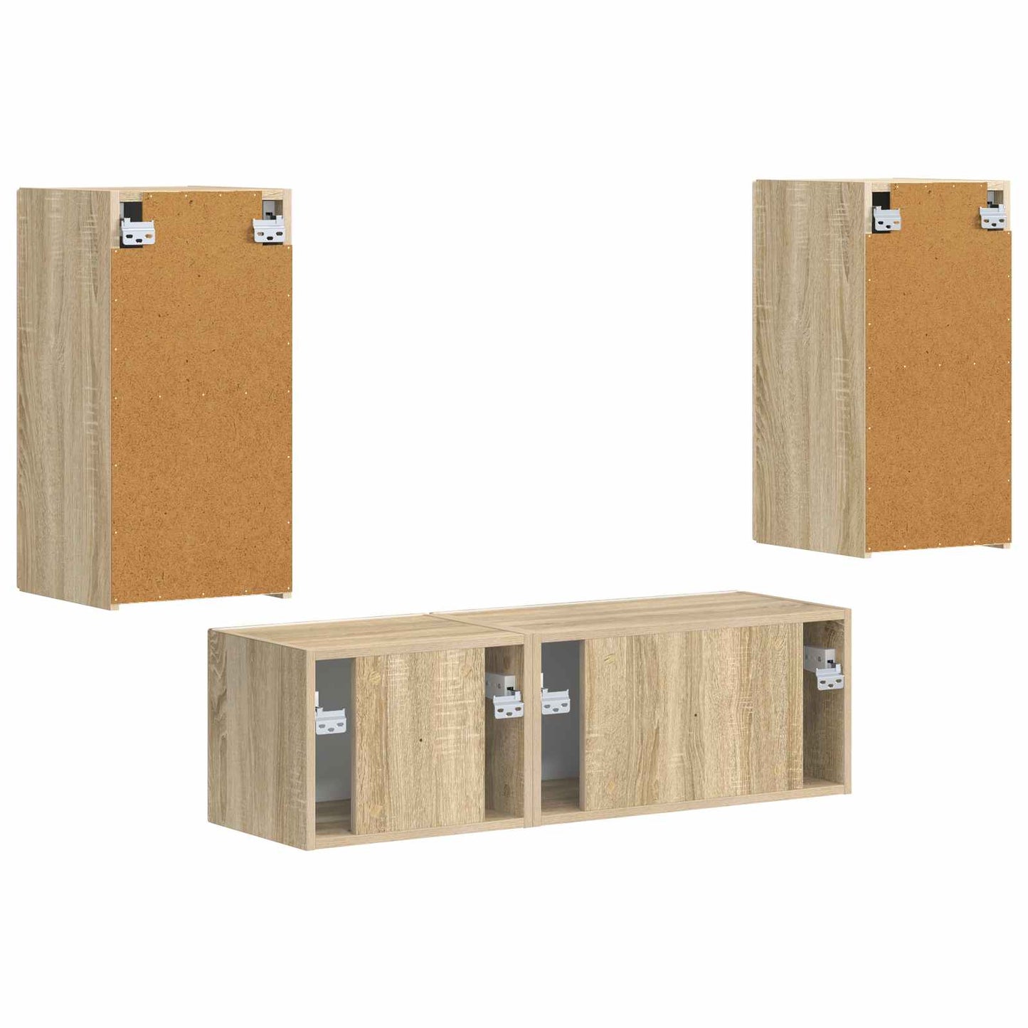 TV-Wandregal-Set Wandmontiert 4 pcs Sonoma-Eiche Holzwerkstoff