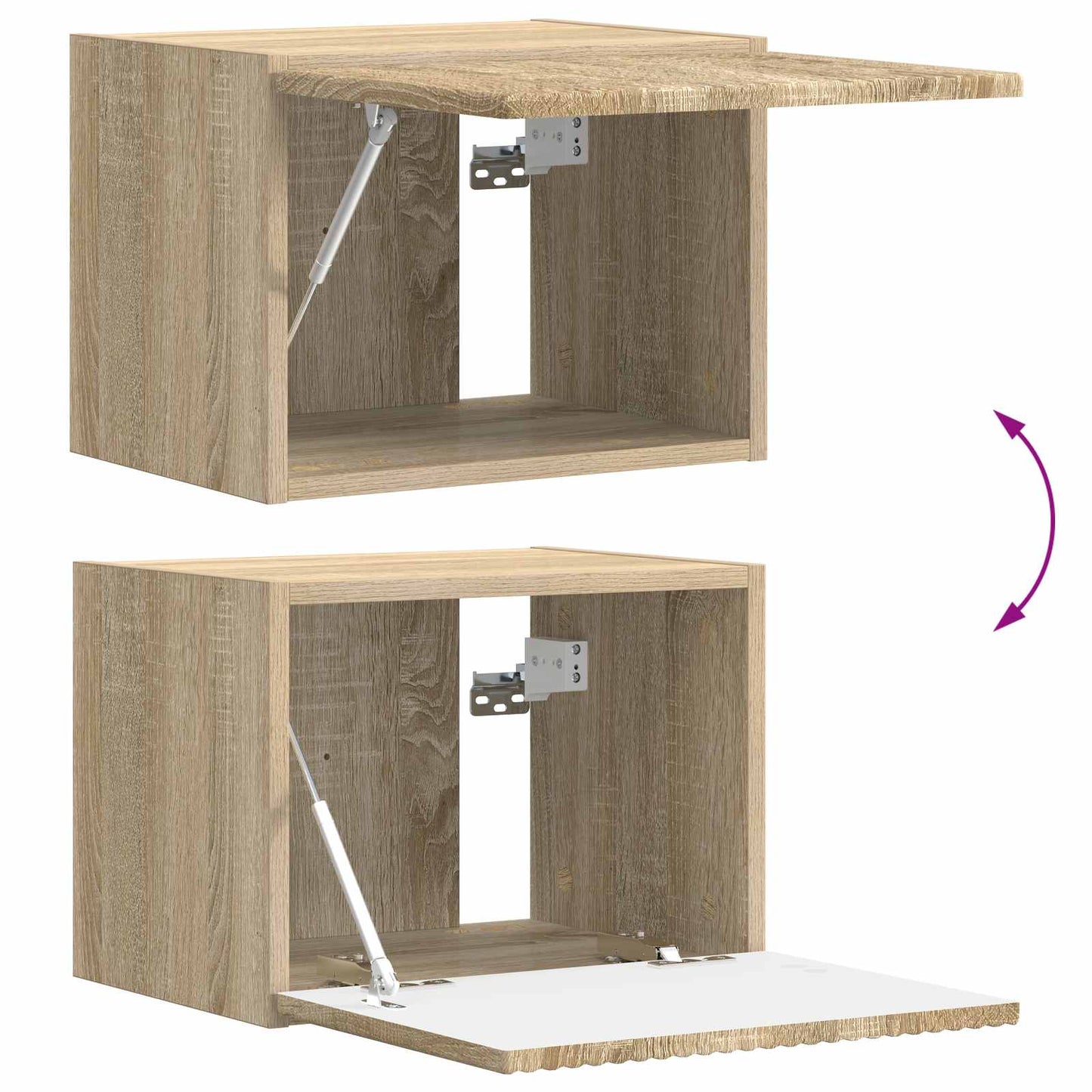 vidaXL Ensemble d'étagères murales pour TV 4 pcs Chêne Sonoma Bois d'ingénierie