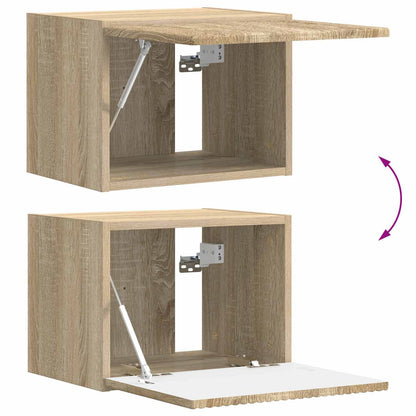 vidaXL Ensemble d'étagères murales pour TV 4 pcs Chêne Sonoma Bois d'ingénierie