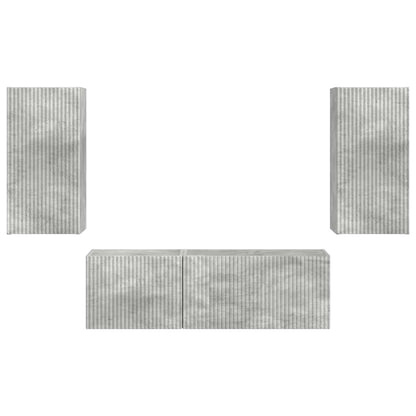vidaXL Ensemble d'étagères murales pour TV murales 4 pcs Gris béton Bois d'ingénierie