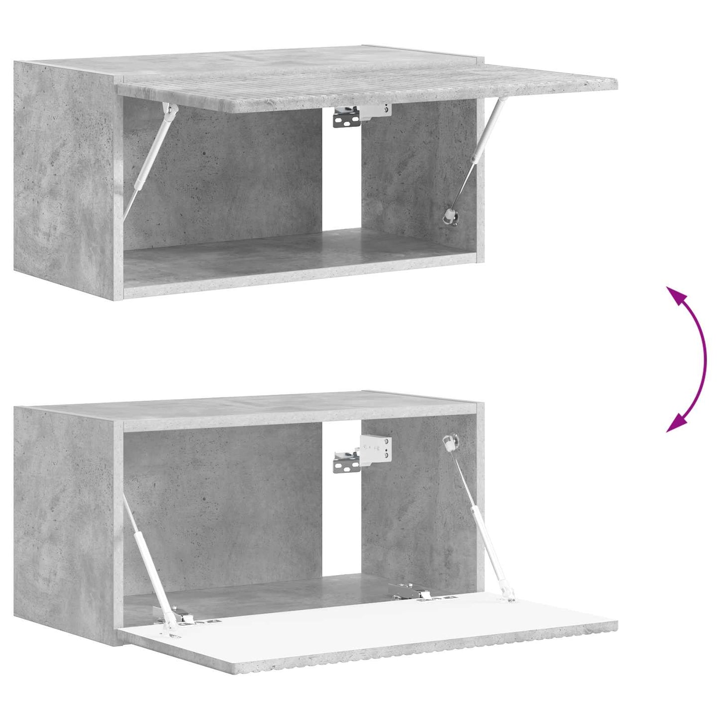 vidaXL Ensemble d'étagères murales pour TV murales 4 pcs Gris béton Bois d'ingénierie