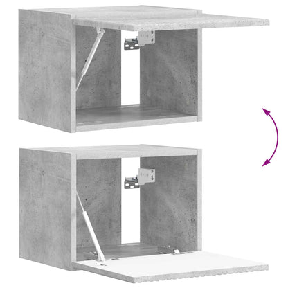 vidaXL Ensemble d'étagères murales pour TV murales 4 pcs Gris béton Bois d'ingénierie