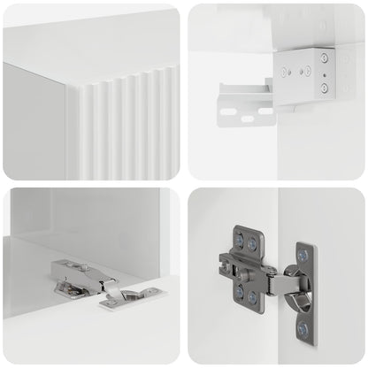 vidaXL Ensemble d'étagères murales pour TV 4 pcs Blanc brillant Bois d'ingénierie