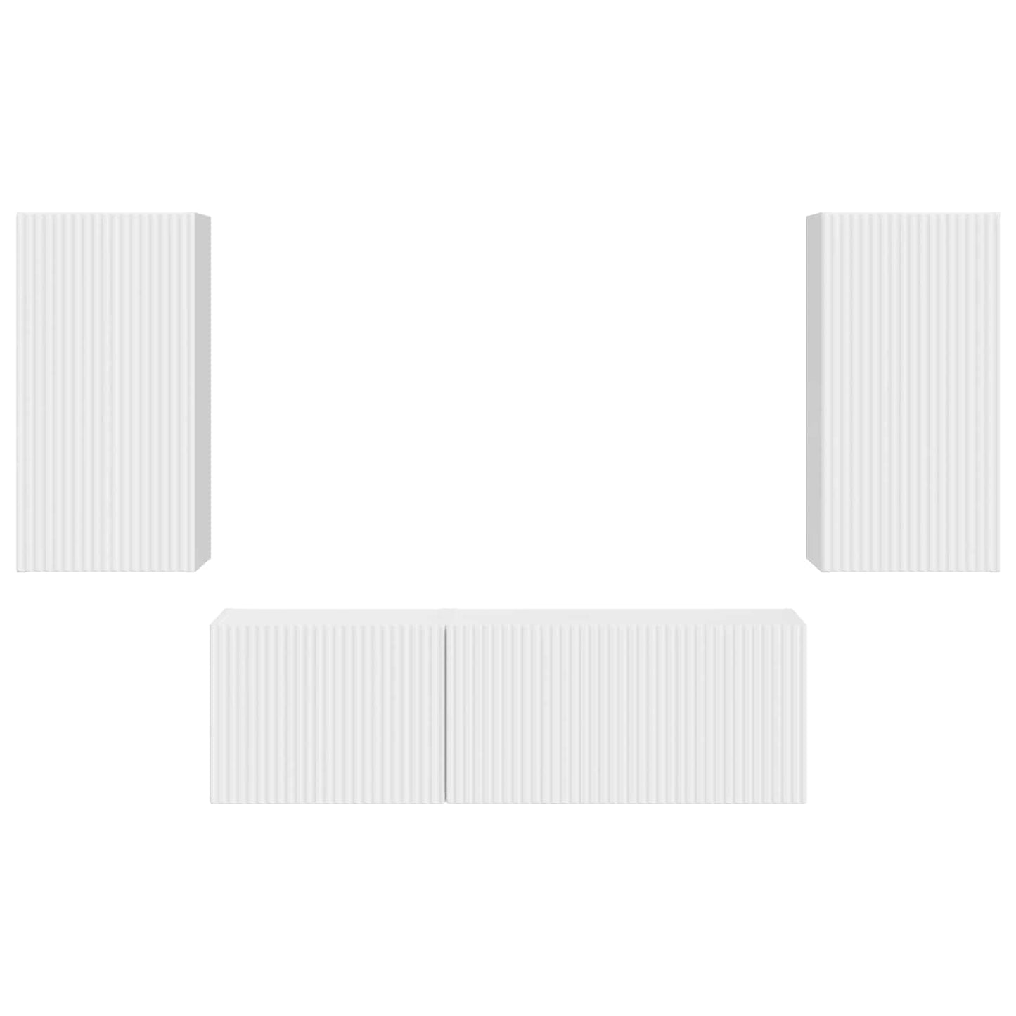 vidaXL Ensemble d'étagères murales pour TV 4 pcs Blanc brillant Bois d'ingénierie