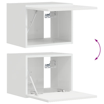 vidaXL Ensemble d'étagères murales pour TV 4 pcs Blanc brillant Bois d'ingénierie