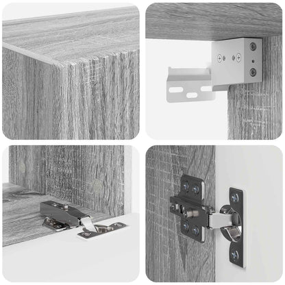 vidaXL Ensemble d'étagères murales pour TV 4 pcs Bois d'ingénierie Gris Sonoma