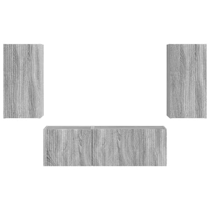 vidaXL Ensemble d'étagères murales pour TV 4 pcs Bois d'ingénierie Gris Sonoma