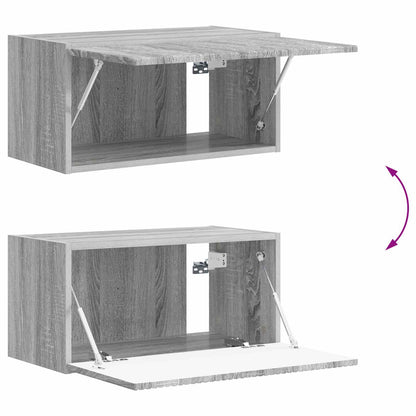 vidaXL Ensemble d'étagères murales pour TV 4 pcs Bois d'ingénierie Gris Sonoma