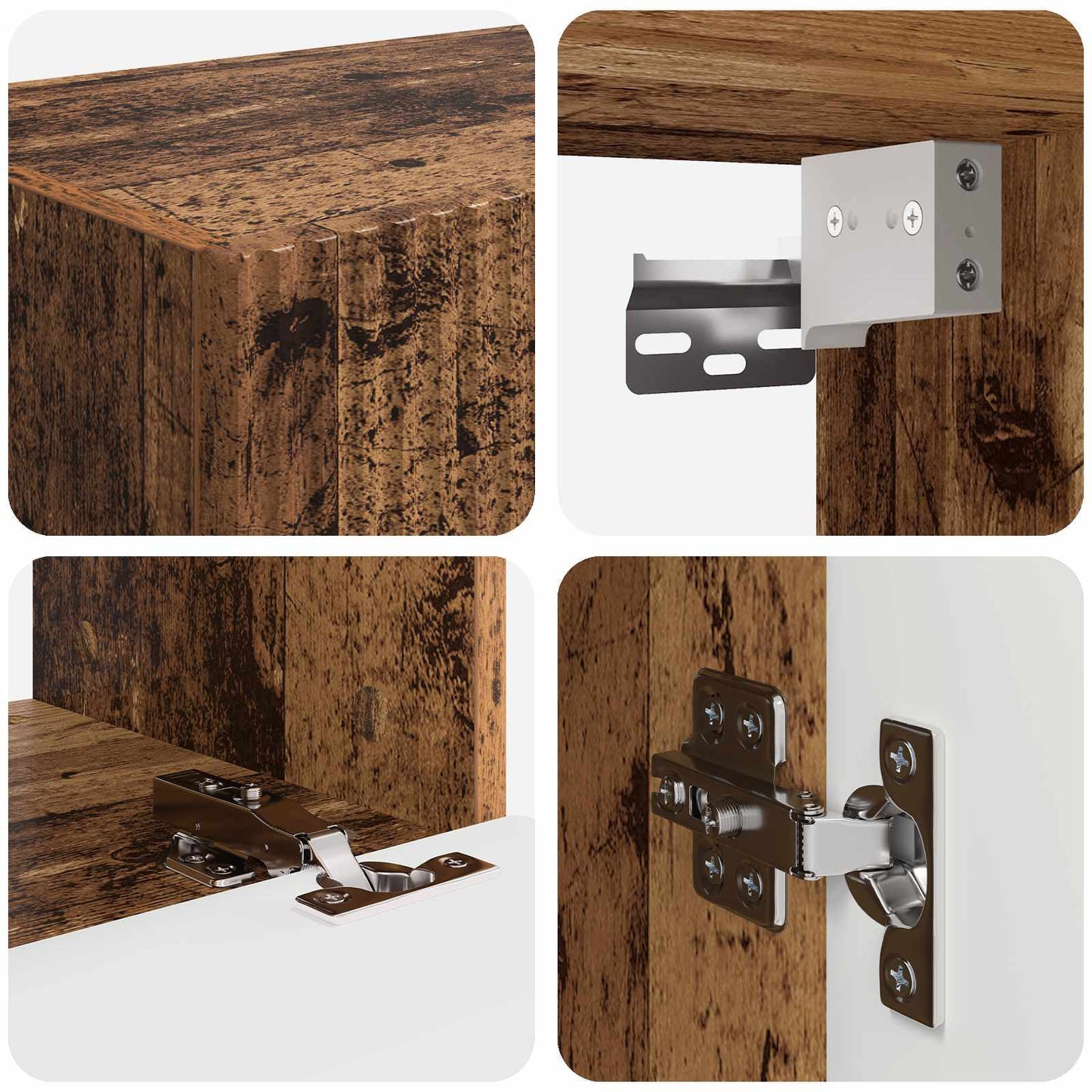 vidaXL Ensemble d'étagères murales TV 4 pcs Bois d'ingénierie Bois de récupération