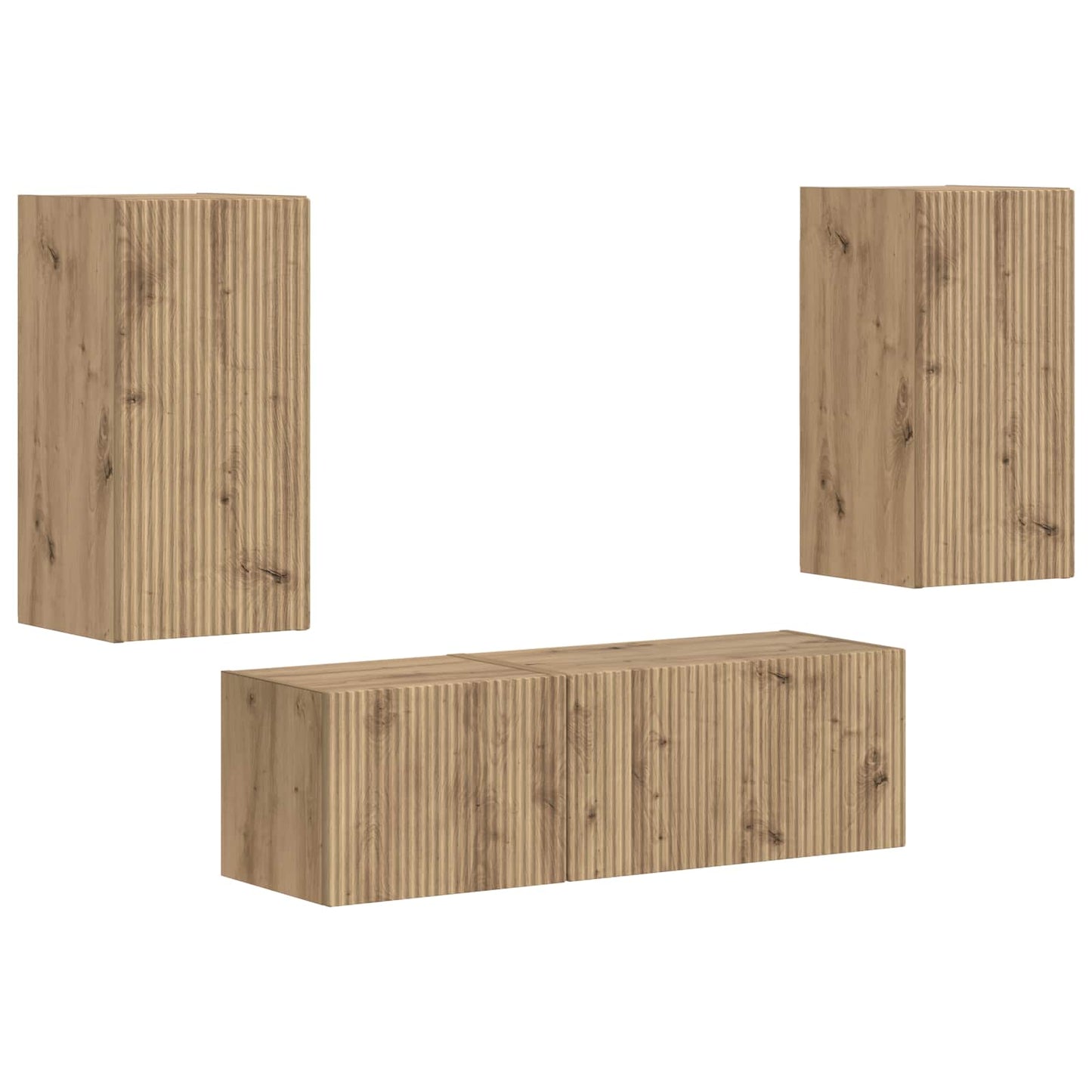 vidaXL Ensemble d'étagères murales pour TV 4 pcs Chêne artisan Bois d'ingénierie