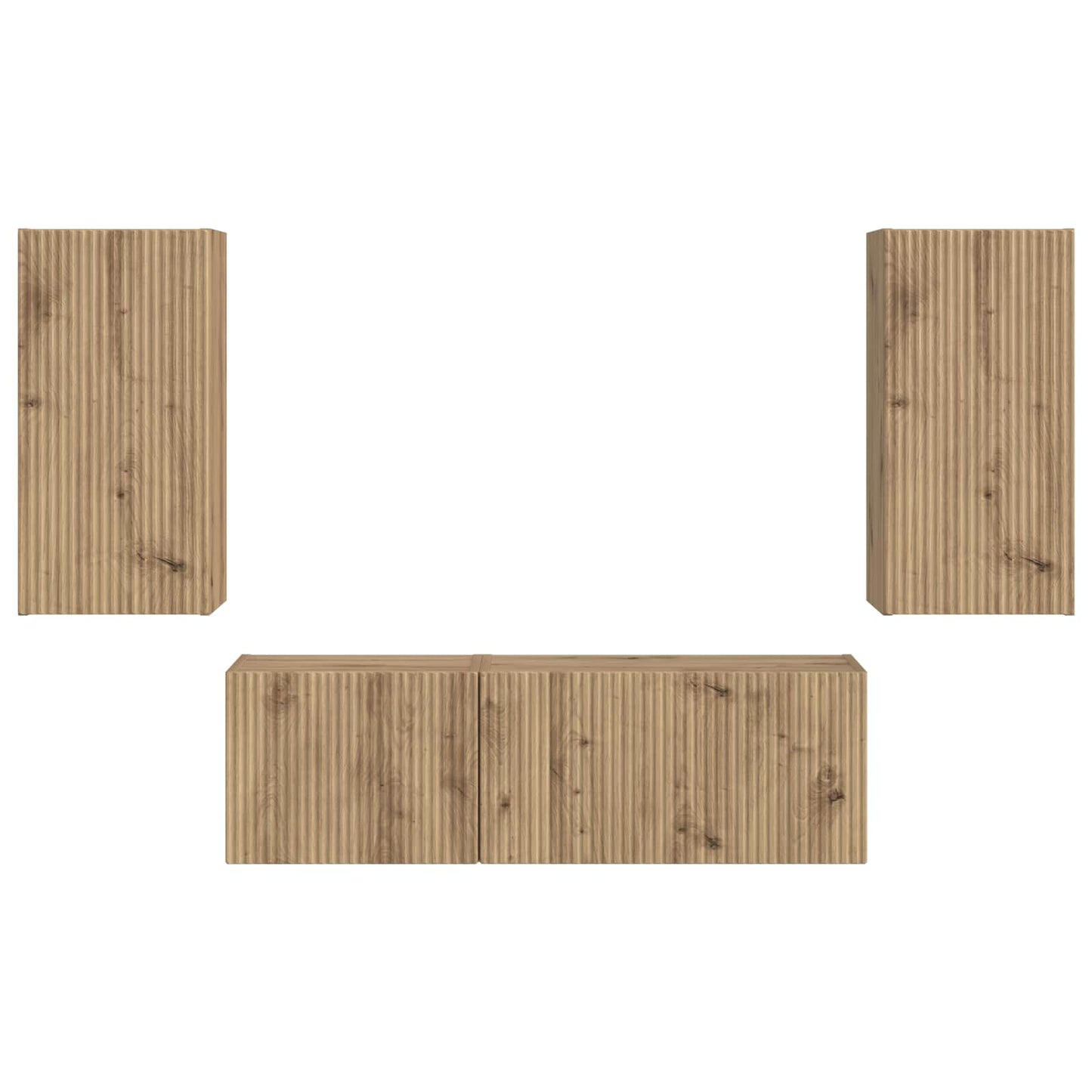 vidaXL Ensemble d'étagères murales pour TV 4 pcs Chêne artisan Bois d'ingénierie