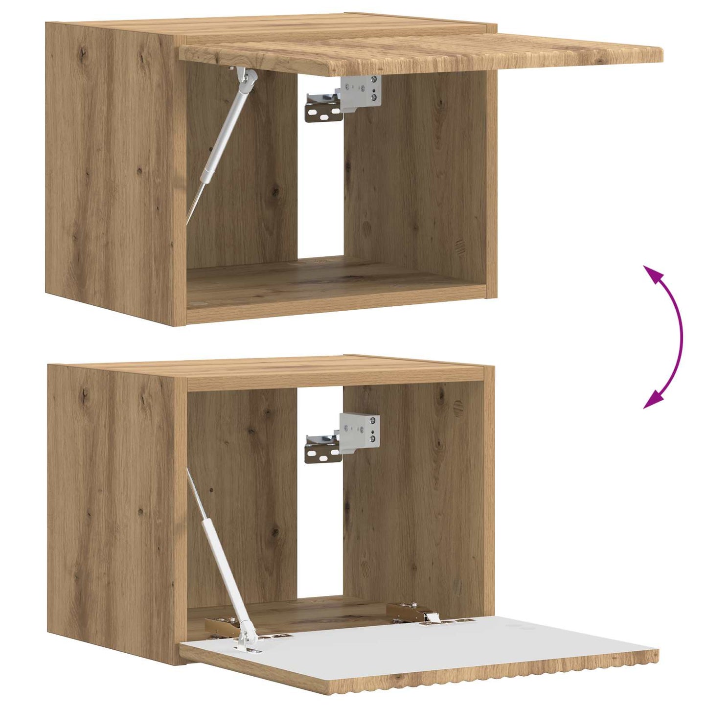 vidaXL Ensemble d'étagères murales pour TV 4 pcs Chêne artisan Bois d'ingénierie