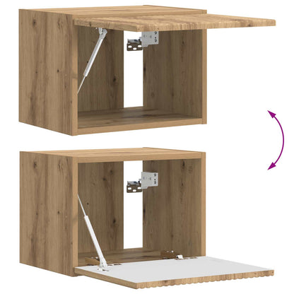 vidaXL Ensemble d'étagères murales pour TV 4 pcs Chêne artisan Bois d'ingénierie