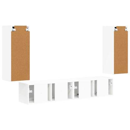 vidaXL Ensemble d'étagères murales TV 4 pcs Blanc Bois d'ingénierie