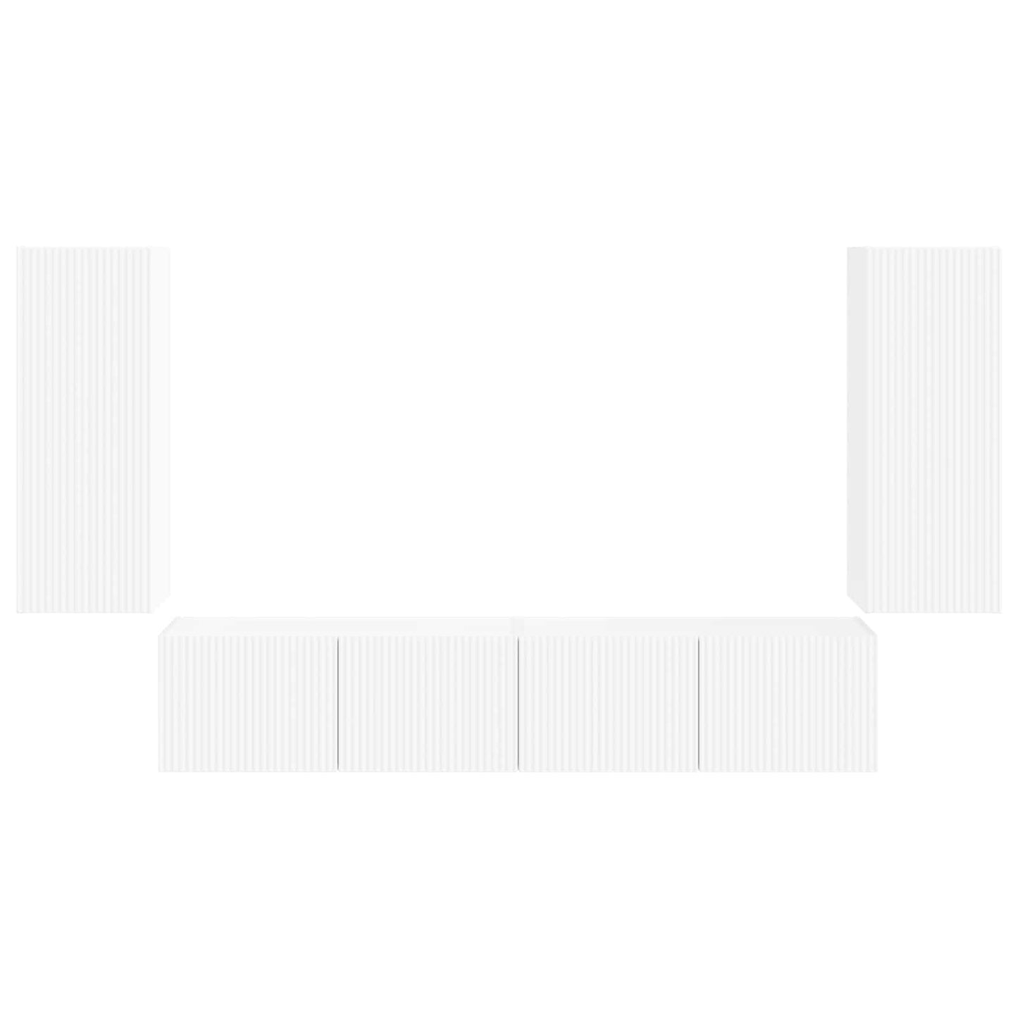 vidaXL Ensemble d'étagères murales TV 4 pcs Blanc Bois d'ingénierie