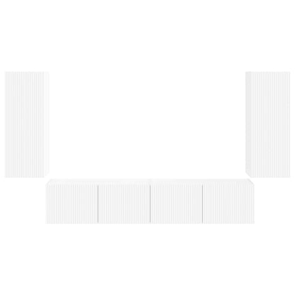 vidaXL Ensemble d'étagères murales TV 4 pcs Blanc Bois d'ingénierie