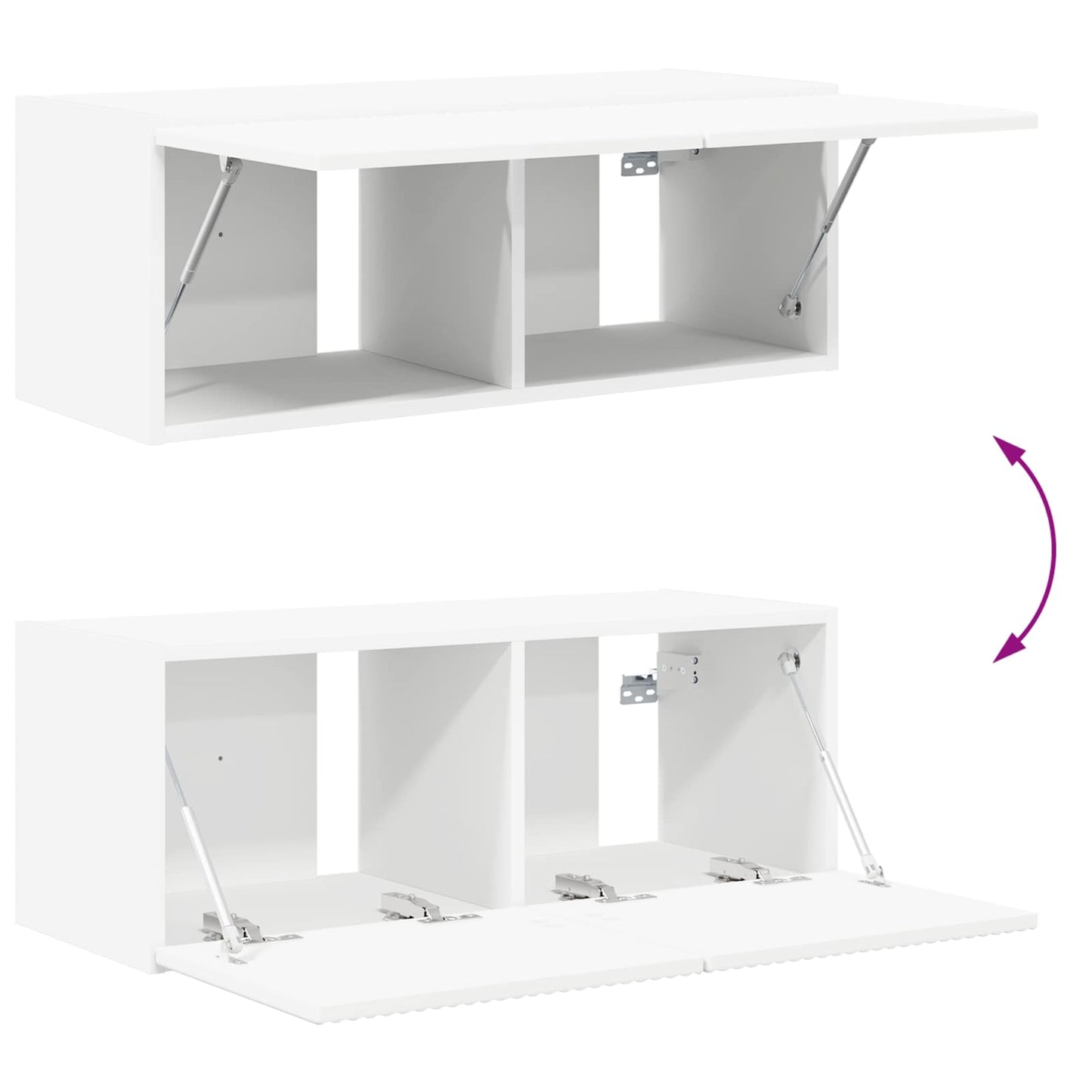 vidaXL Ensemble d'étagères murales TV 4 pcs Blanc Bois d'ingénierie