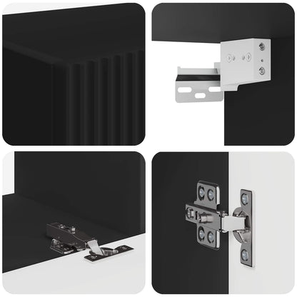 vidaXL Ensemble d'étagères murales pour TV 4 pcs Noir Bois d'ingénierie