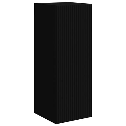 vidaXL Ensemble d'étagères murales pour TV 4 pcs Noir Bois d'ingénierie