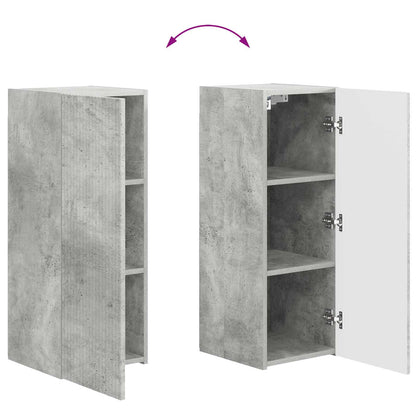 vidaXL Meuble TV mural 4 pcs Gris béton Bois d'ingénierie