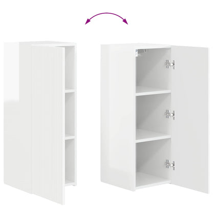vidaXL Ensemble d'étagères murales pour TV 4 pcs Blanc brillant Bois d'ingénierie