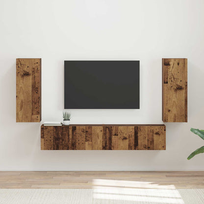 vidaXL Meuble TV mural 4 pièces aggloméré bois de récupération