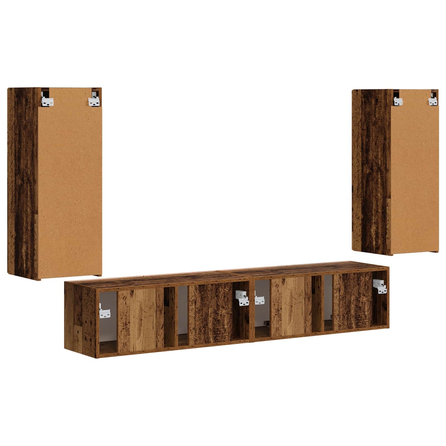 vidaXL Meuble TV mural 4 pièces aggloméré bois de récupération