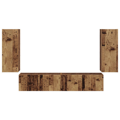 vidaXL Meuble TV mural 4 pièces aggloméré bois de récupération