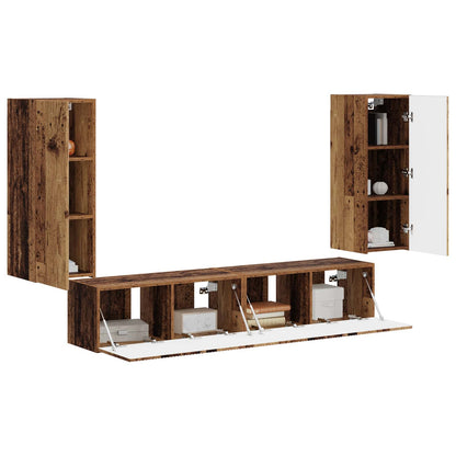 vidaXL Meuble TV mural 4 pièces aggloméré bois de récupération