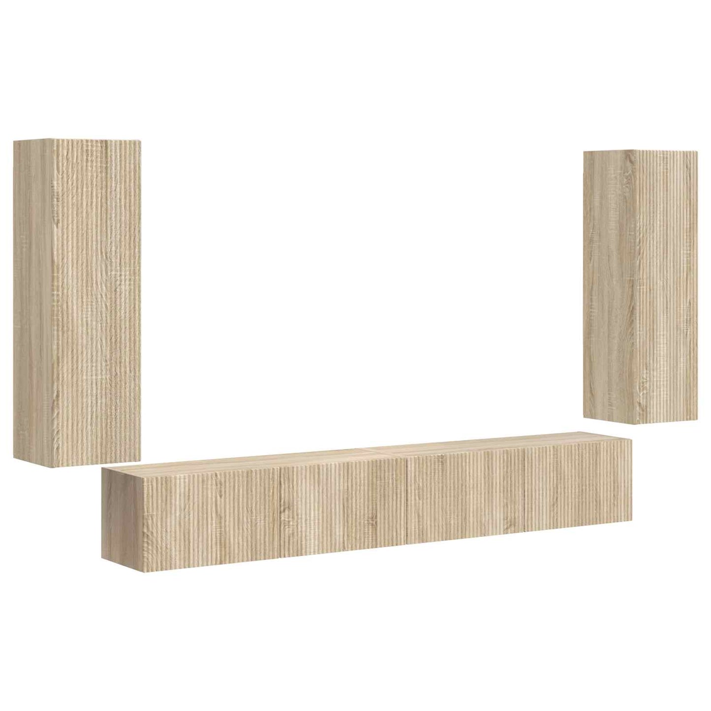 vidaXL Lot d'étagères murales pour TV 4 pcs Chêne Sonoma Bois d'ingénierie