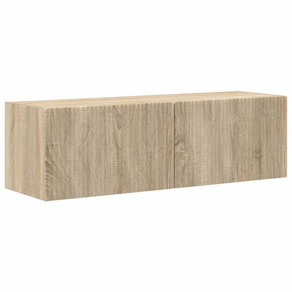 vidaXL Lot d'étagères murales pour TV 4 pcs Chêne Sonoma Bois d'ingénierie