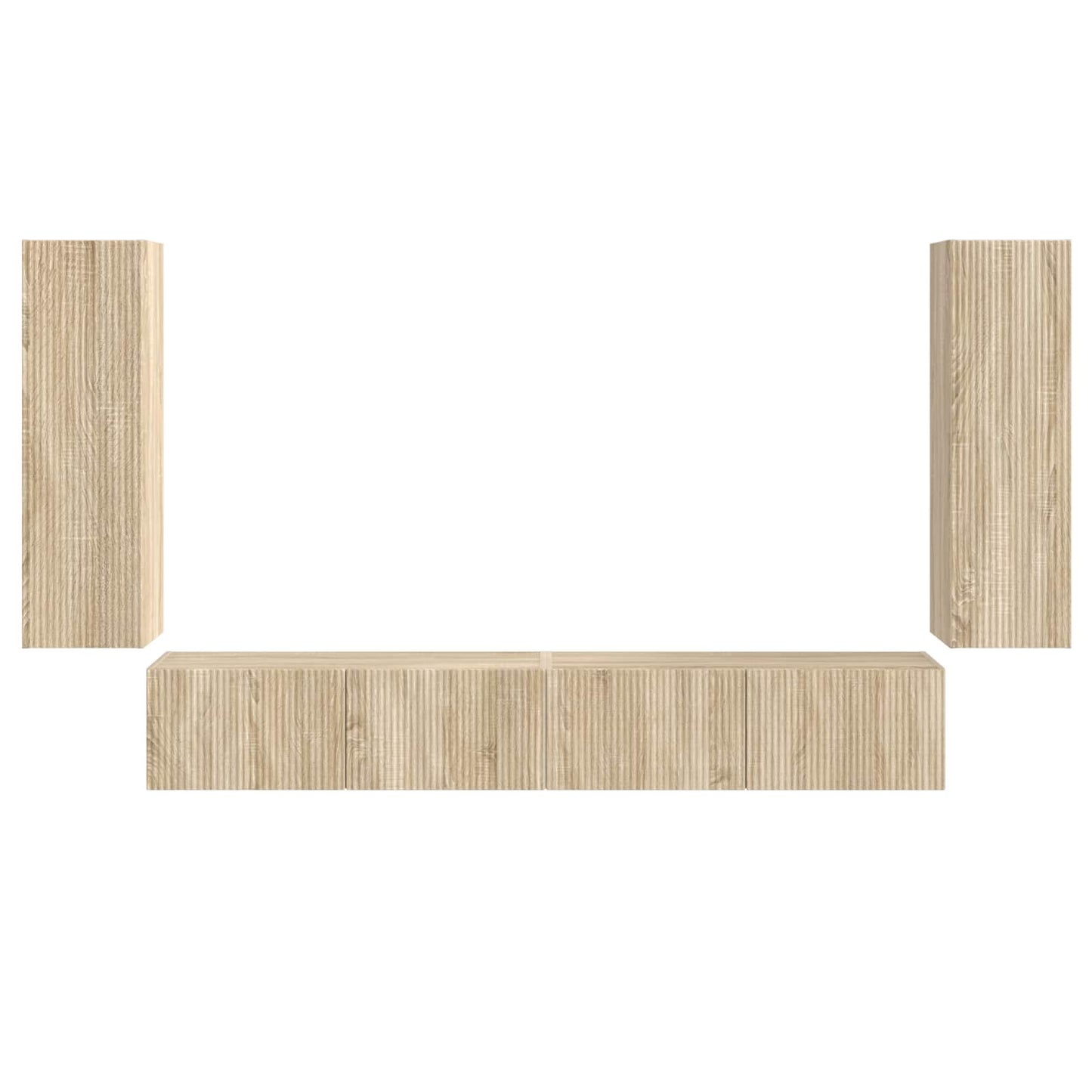 vidaXL Lot d'étagères murales pour TV 4 pcs Chêne Sonoma Bois d'ingénierie