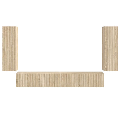 vidaXL Lot d'étagères murales pour TV 4 pcs Chêne Sonoma Bois d'ingénierie