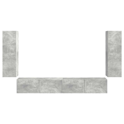 vidaXL Ensemble d'étagères murales pour TV, 4 pcs, gris béton, bois d'ingénierie