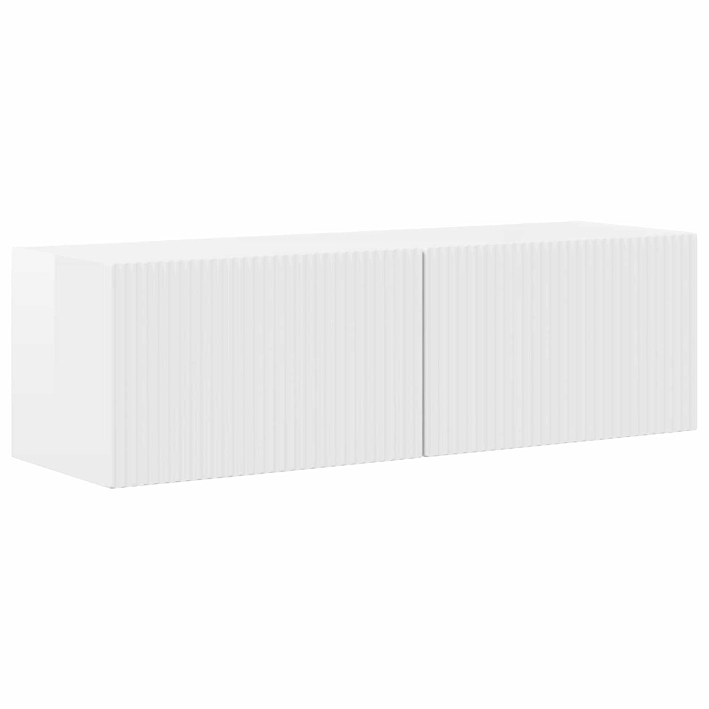 TV-Wandregal-Set 4 pcs Hochglanz Weiß Holzwerkstoff