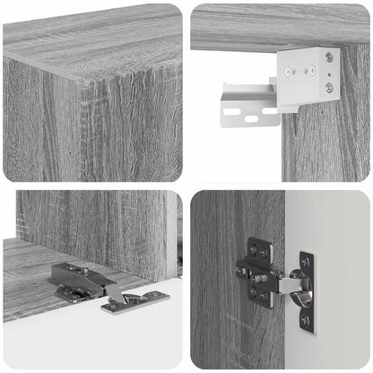 vidaXL Ensemble d'étagères murales pour TV 4 pcs Aggloméré couleur chêne sonoma gris