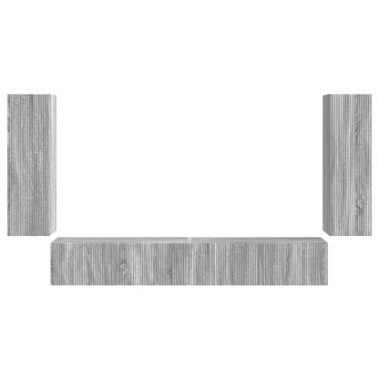 vidaXL Ensemble d'étagères murales pour TV 4 pcs Aggloméré couleur chêne sonoma gris