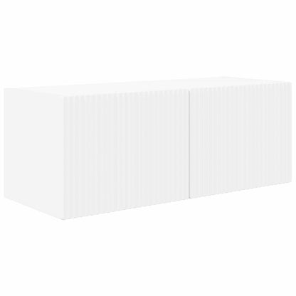 vidaXL Ensemble d'étagères murales pour TV 4 pcs Blanc Bois d'ingénierie