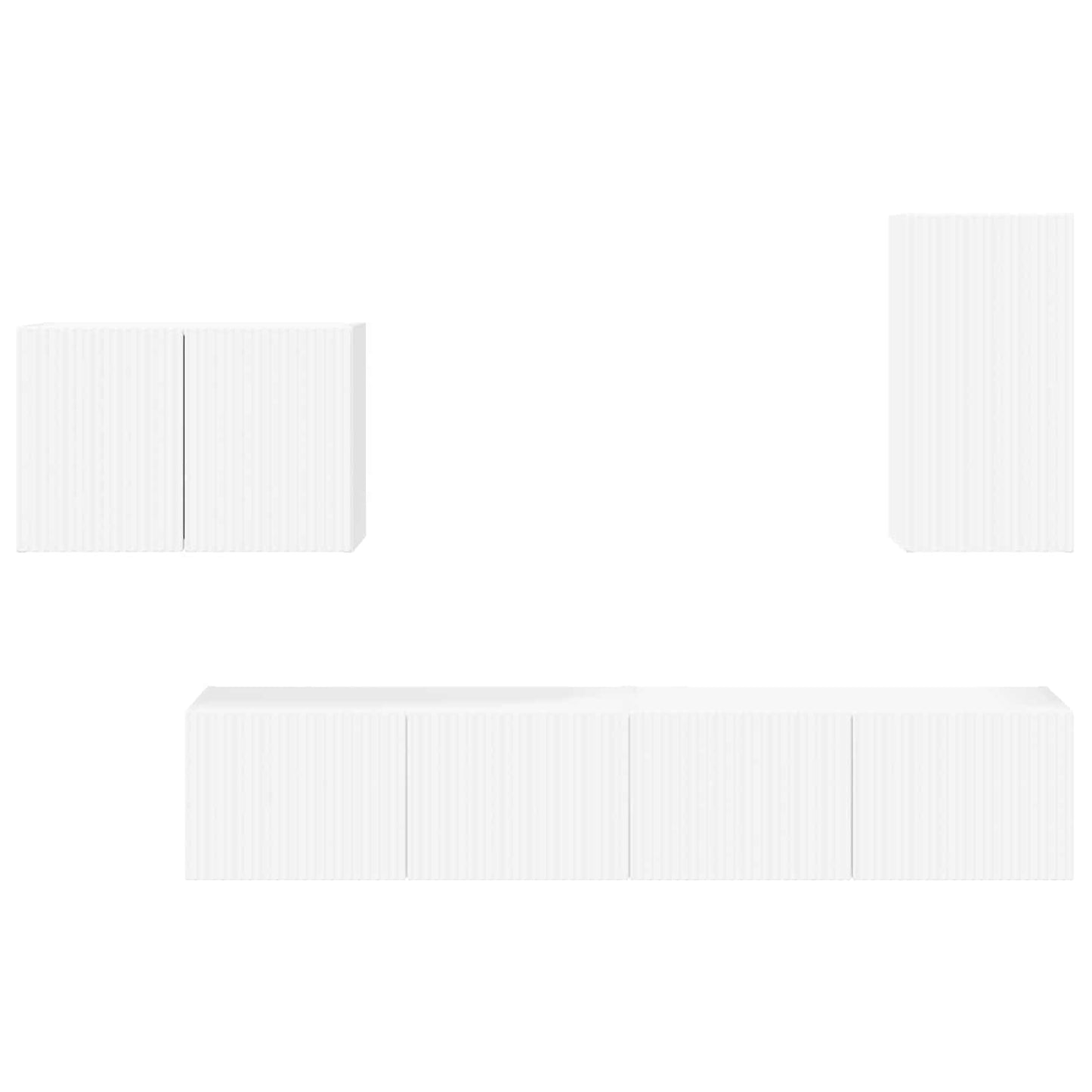 vidaXL Ensemble d'étagères murales pour TV 4 pcs Blanc Bois d'ingénierie