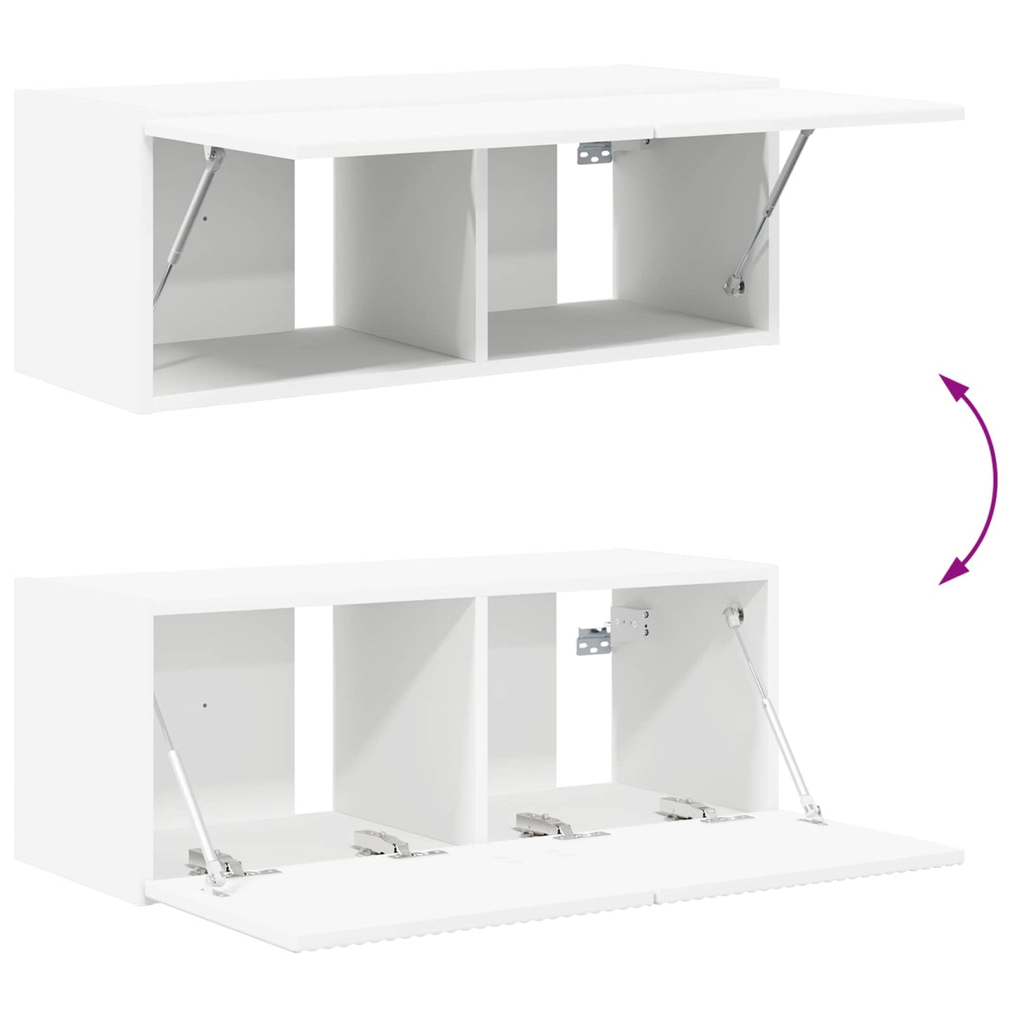 vidaXL Ensemble d'étagères murales pour TV 4 pcs Blanc Bois d'ingénierie
