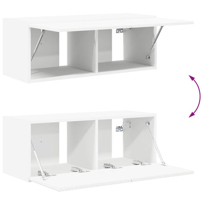 vidaXL Ensemble d'étagères murales pour TV 4 pcs Blanc Bois d'ingénierie