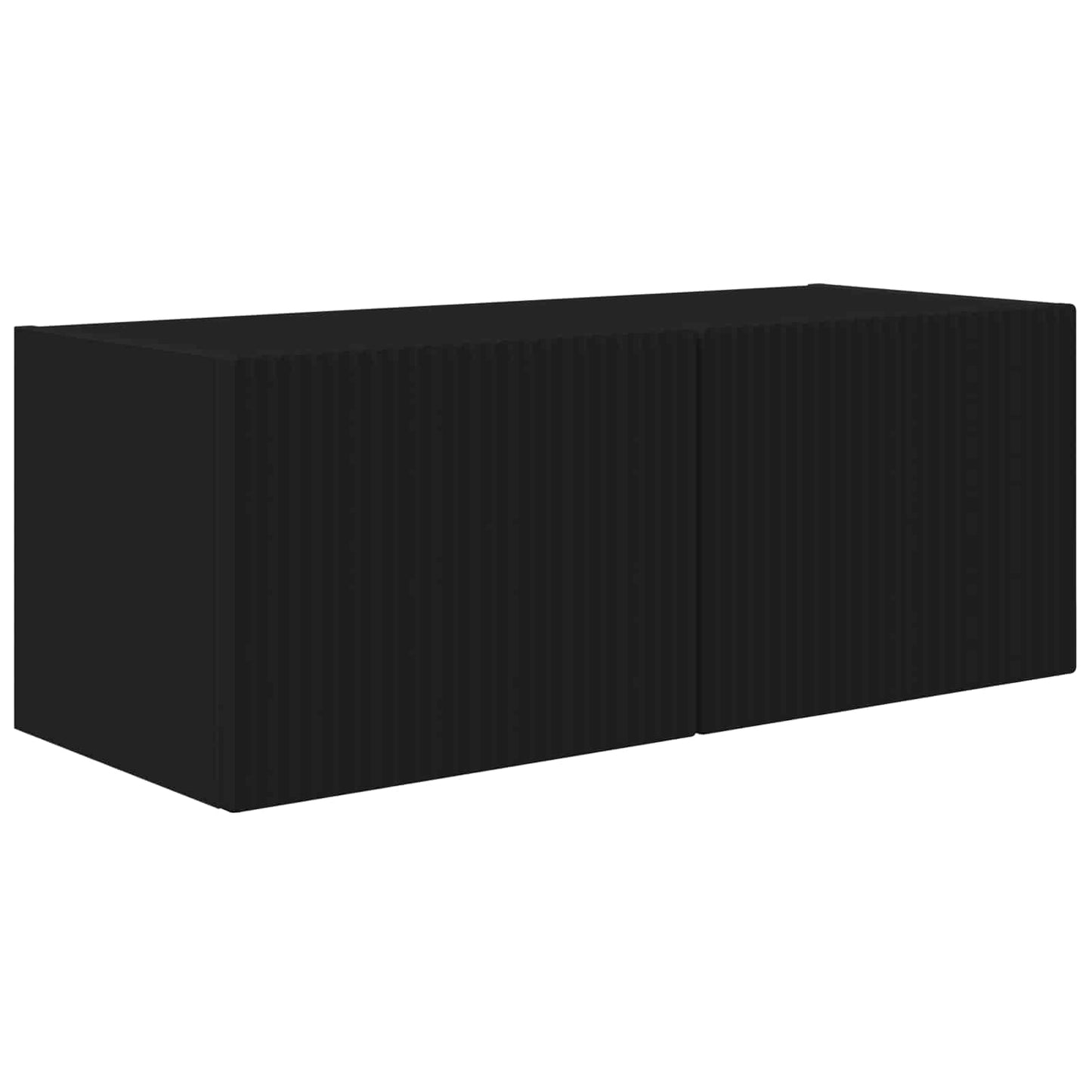vidaXL TV-Wandregal-Set Wandmontiert 4 pcs Schwarz Holzwerkstoff