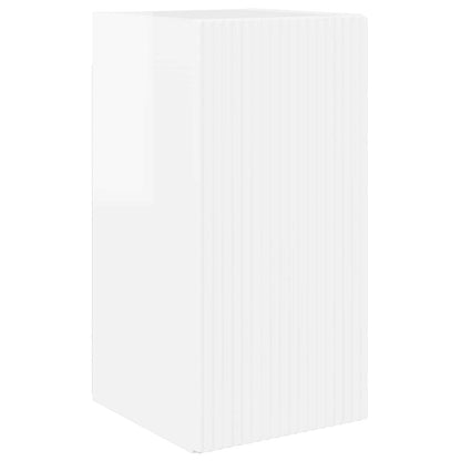 TV-Wandregal-Set 4 pcs Hochglanz Weiß Holzwerkstoff