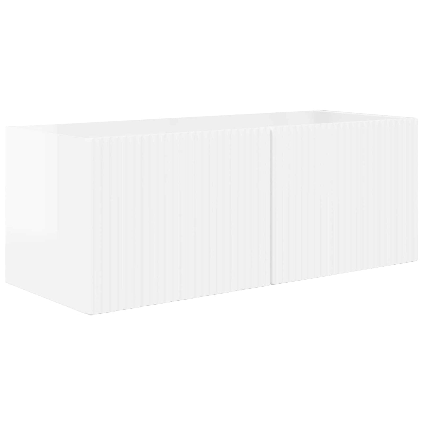 TV-Wandregal-Set 4 pcs Hochglanz Weiß Holzwerkstoff